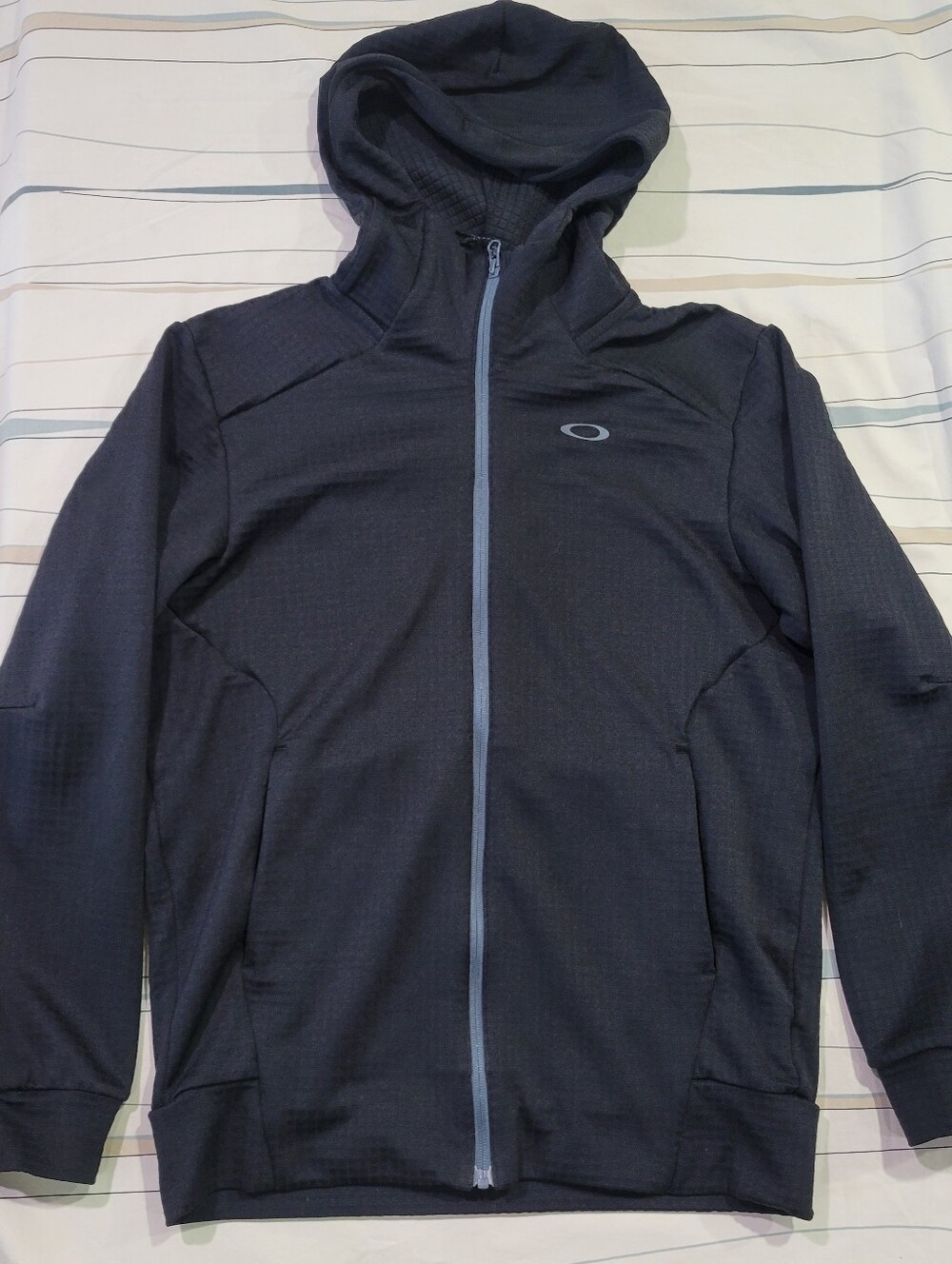 Oakley Mens Enhance Technical Fleece Jacket Grid 8.7 Full Zip Hoodie Size L Blac
